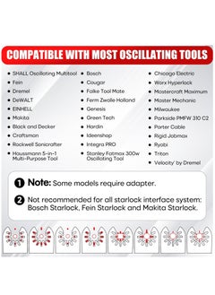 SHALL 102PCS Multitool Blades, Oscillating Multi Tool Accessories kits, HCS & Bi-Metal Blades, Sanding Pad, Sandpaper, Scraper, Carbide Grit Rasp, Dremel/Bosch/C-Clip Adapter, Storage Case Included  - Image 5