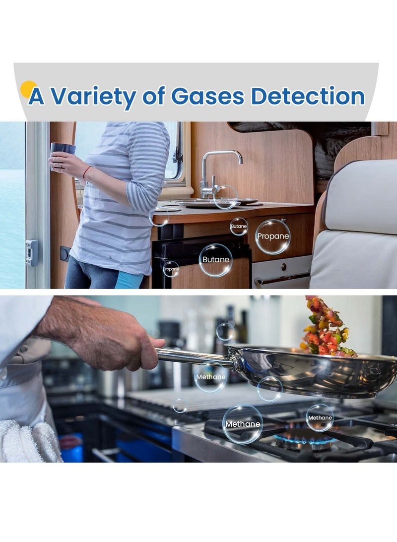 Natural Gas Detector for Home, Propane Methane Detector for Kitchen Camper RVs Garage with Accuracy Digital Display, Alarm Sound, Power Cord - Upgraded LNG LPG Gas Leak Detector - Image 3