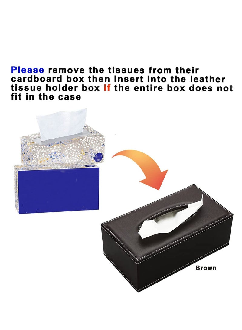 PU Leather Car Tissue Box Tissue Holder for Home Office Car Automotive Decoration - Image 4