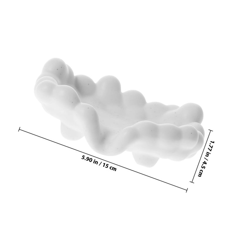 Ceramic Soap Dish Holder Wear Resistant White Tray For Shower Bathroom Household Use - Image 3