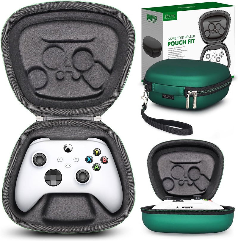 sisma Travel Case Compatible with Official Xbox Series X/S & Core Wireless Controller Hard Shell Storage Case Home Safekeeping Carrying Bag Deluxe Green Special Edition - Image 1