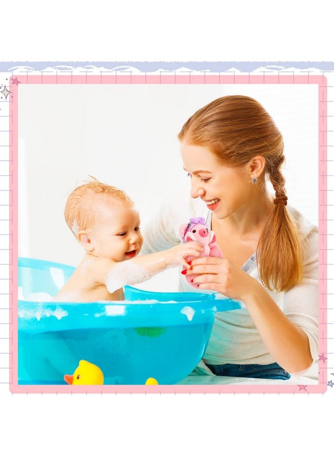 Vesici 2 Pcs Bath Sponge Kids Body Shower Loofah Cute Animal Loofah Sponge Cartoon Shower Loofah Colorful Baby Bath Pouf Mesh For Toddler Children Adults Gifts Shower Washing Exfoliating (Pig Cow) - Image 4