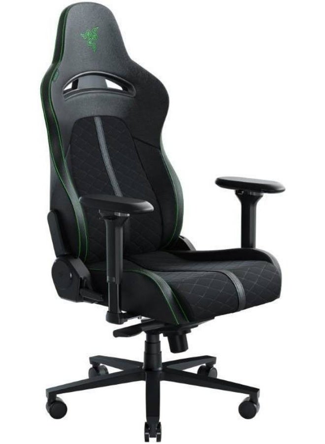 RAZER Enki Ergonomic Gaming Chair – Wide 21” Seat, Built-in Lumbar Support, Memory Foam Head Cushion, Recline 152°, Tilt & Swivel, Premium Synthetic Leather + Fabric, All-Day Comfort, Black&Green | RZ38-03720100-R3G1 - Image 4