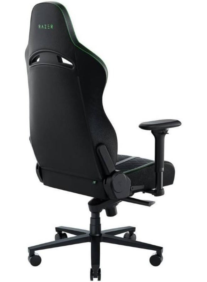 RAZER Enki Ergonomic Gaming Chair – Wide 21” Seat, Built-in Lumbar Support, Memory Foam Head Cushion, Recline 152°, Tilt & Swivel, Premium Synthetic Leather + Fabric, All-Day Comfort, Black&Green | RZ38-03720100-R3G1 - Image 2