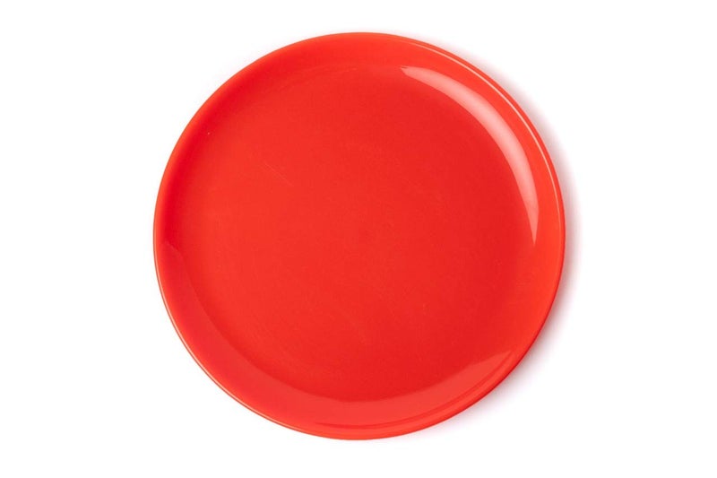 URMILA PLASTIC Microwave Safe Unbreakable Round Full Dinner Plates Set of 4 Red 11 inch - Image 4