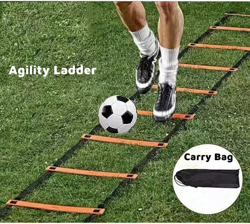 XINXIANG سلم agility رياضي بطول 20 قدم، معدات تدريب agility لكرة القدم، تمارين، تنس، تمرين الساقين مع مظلة سرعة، مخاريط وحقيبة حمل - Image 5