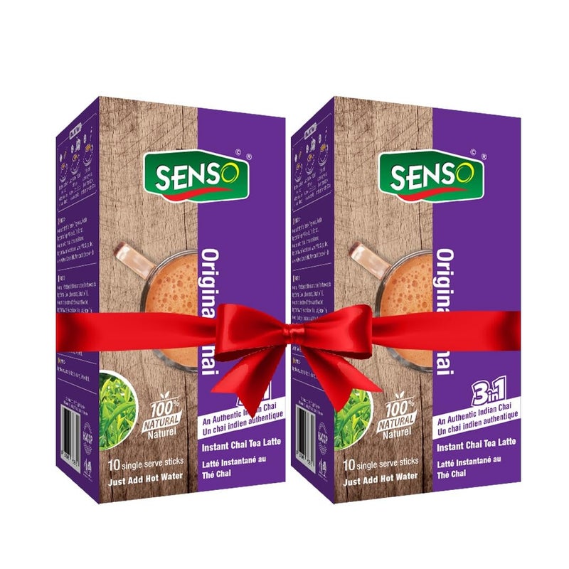 Senso Instant Plain Premix Tea - Karak Ready to Drink Chai | Plain Flavor | 10 Sachets | 140 g (Pack of 2) - Image 2
