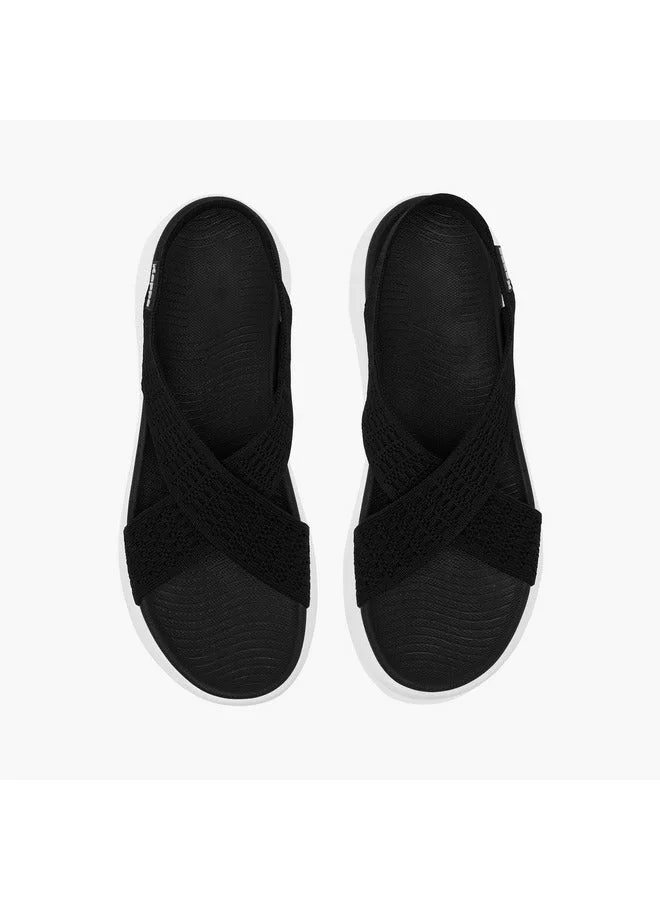 كابا صنادل نسائية سهلة الارتداء بنقوش متقاطعة