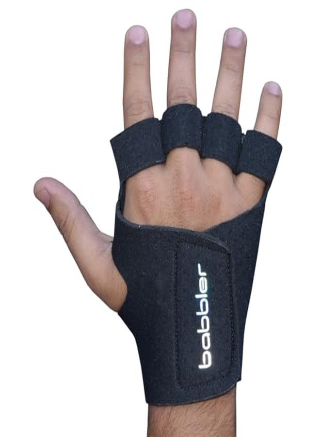 BABBLER Gym Gloves, Adder Full Neoprene Half Finger Gym Gloves for Men & Women, Gym Gloves for Men Weight Lifting, Weight Lifting Gloves, Gym Gloves Breathable (Black, Large) - Image 3
