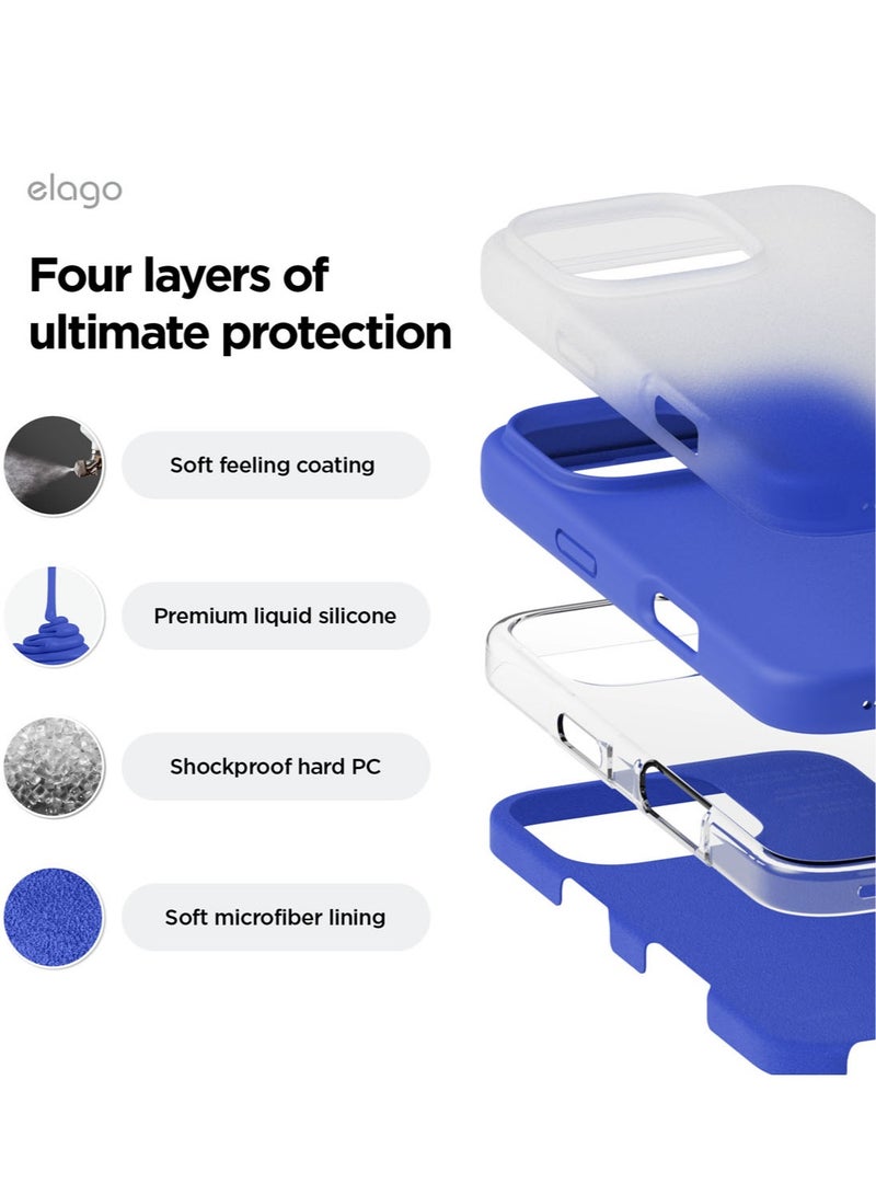 Elago Liquid Silicone for iPhone 16 PRO Case Cover Full Body Protection, Shockproof, Slim, Anti-Scratch Soft Microfiber Lining - Cobalt Blue - Image 4