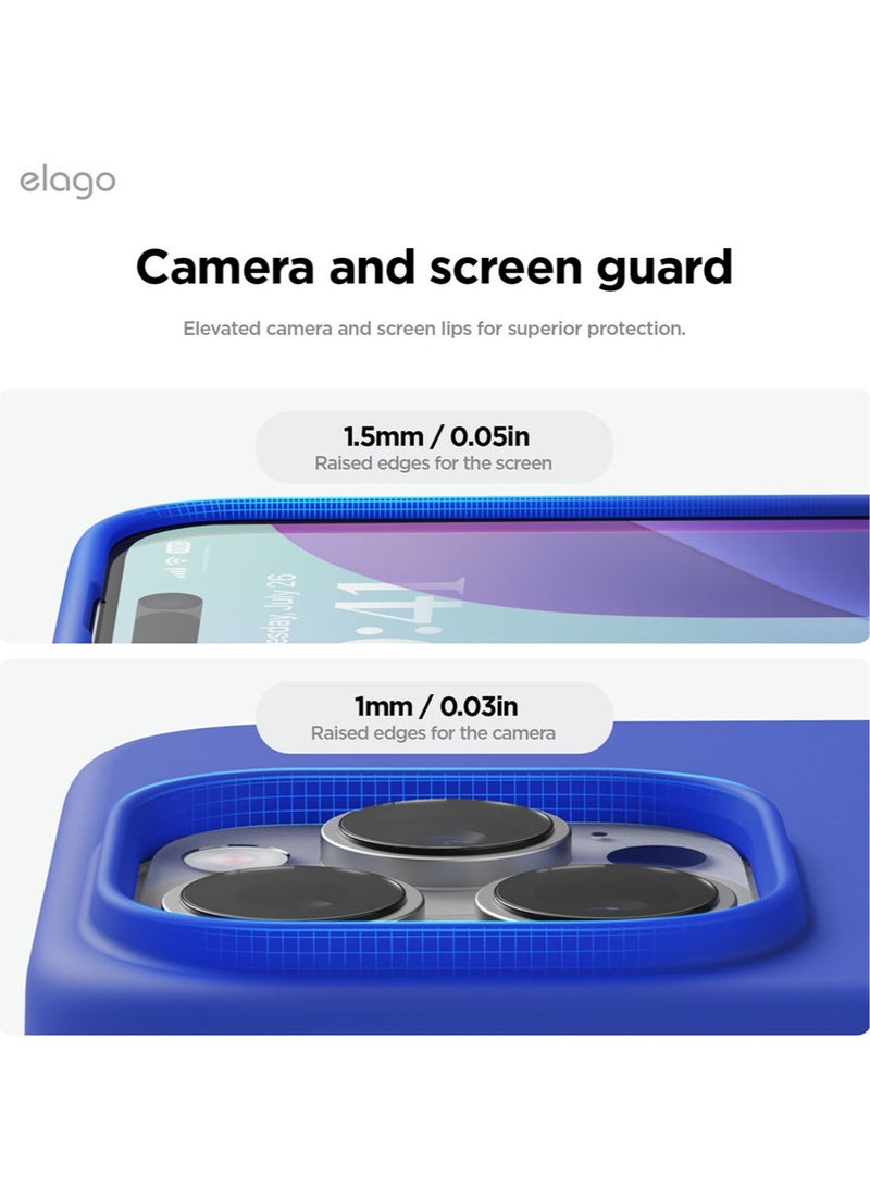 Elago Liquid Silicone for iPhone 16 PRO Case Cover Full Body Protection, Shockproof, Slim, Anti-Scratch Soft Microfiber Lining - Cobalt Blue - Image 5