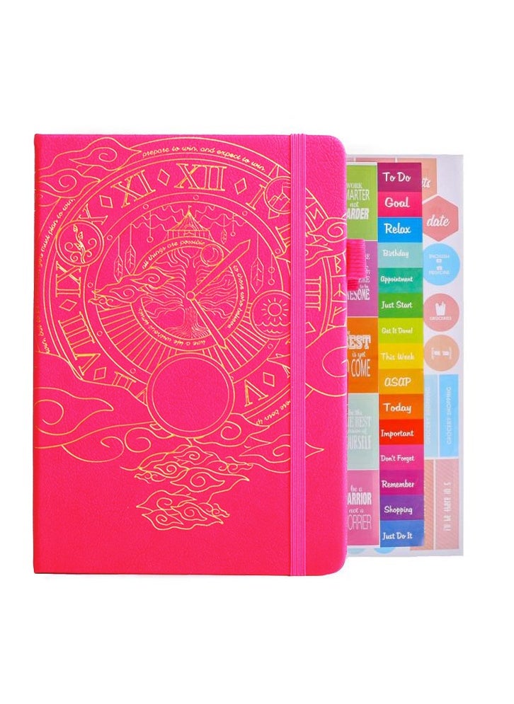 Arabest - A5 Hardcover Weekly And Monthly Life Plan Organizer Notebook With 3 Beautiful Stickers For Daily Productivity, Time Management And Achieving Goals Helps Keep Track Of The Important Things In Life - Image 1