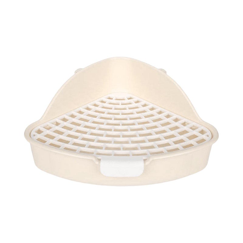Beige Medium Grid Potty Bunny Corner Toilet for Small Animal Cage Ferret Supplies - Image 2