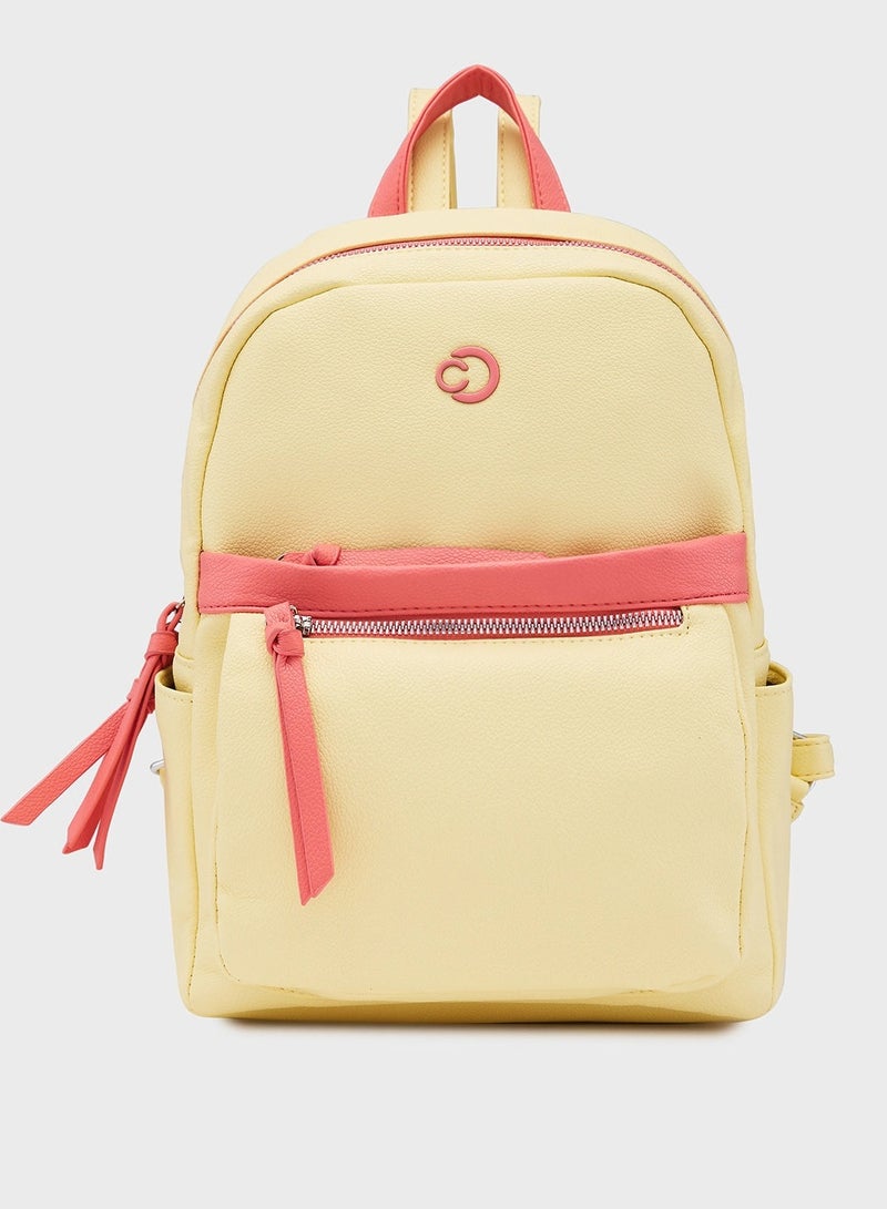 CAPRESE-SIA FASHION BACKPACK MEDIUM LT. YELLOW - Image 1