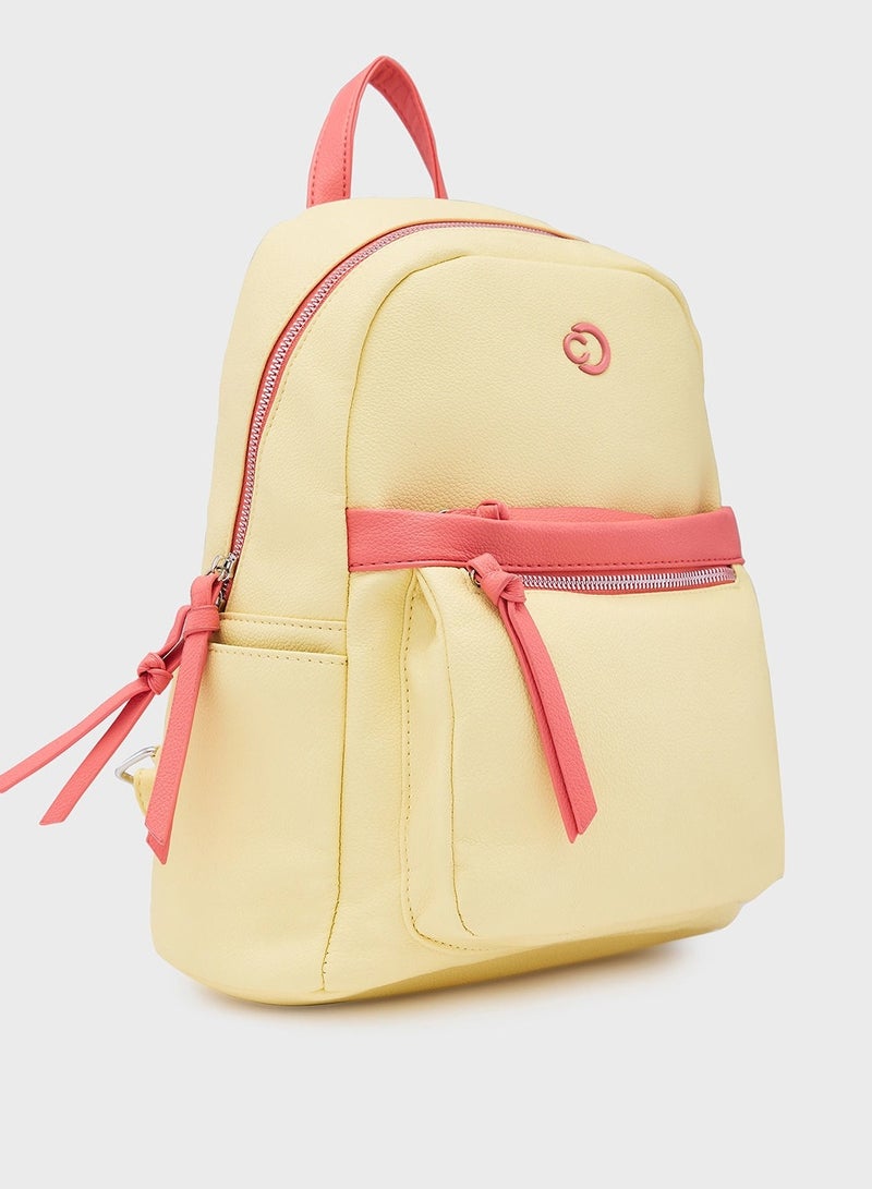 CAPRESE-SIA FASHION BACKPACK MEDIUM LT. YELLOW - Image 3