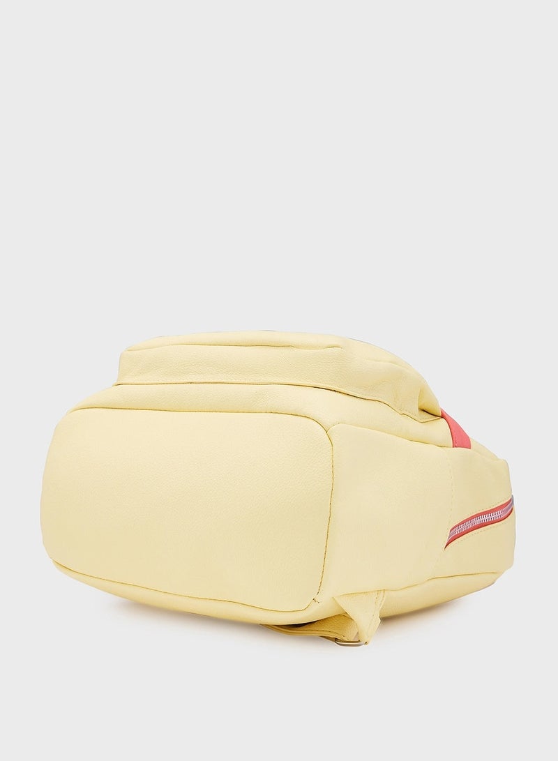 CAPRESE-SIA FASHION BACKPACK MEDIUM LT. YELLOW - Image 4