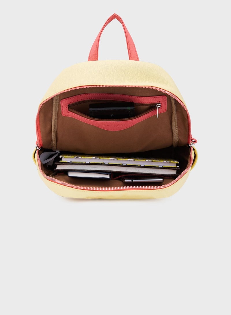 CAPRESE-SIA FASHION BACKPACK MEDIUM LT. YELLOW - Image 5