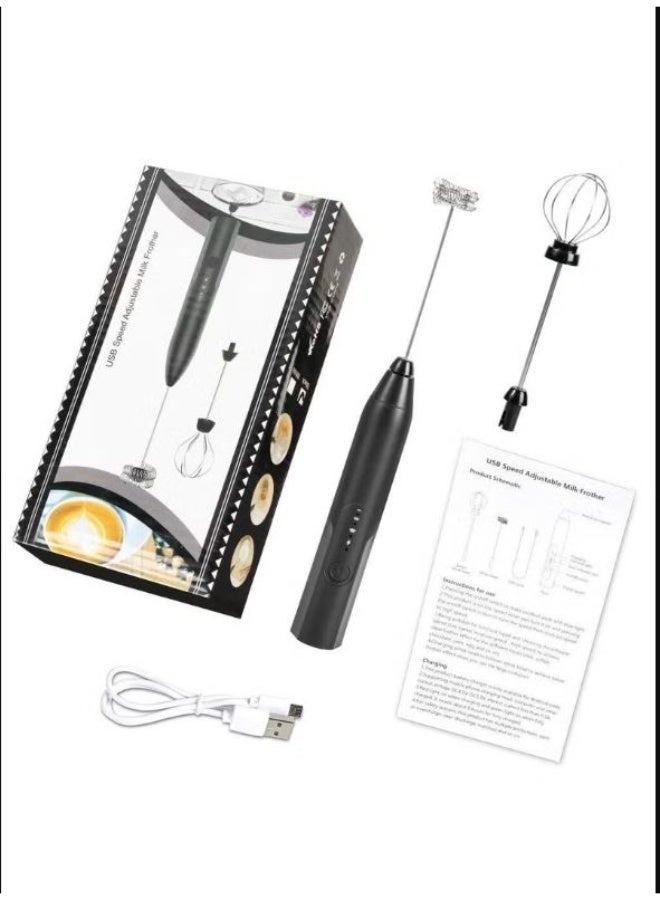 زوبا ماكينة كهربائية لصنع رغوة الحليب والنسكافية 2 في 1 -خفاق الحليب اليدوي القابل للشحن – 3 سرعات قابلة للتعديل لتحضير اللاتيه والقهوة والكابتشينو، مع خلاط إضافي للبيض - (متعدد الألوان)اختيار اللون عشوائي - Image 2