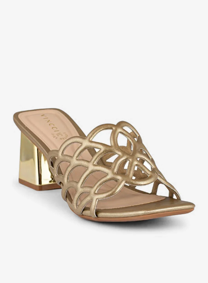 فينتشي صنادل نسائية ذات حزام واحد بكعب عال