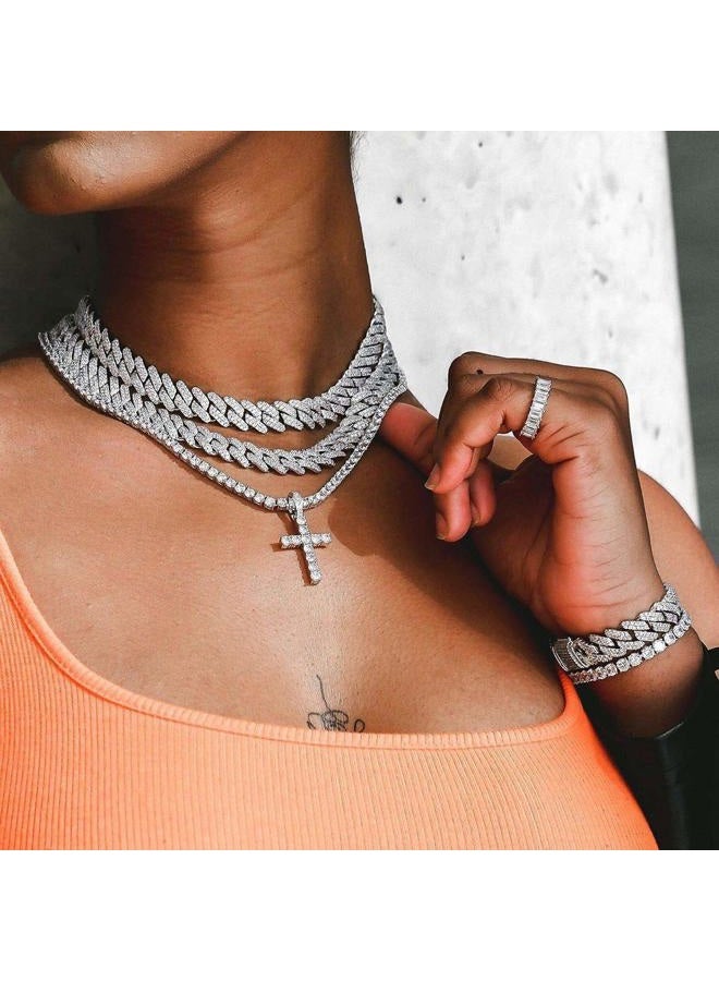 TOPGRILLZ 14K Gold&Silver Plated Micro Pave Cubic Zirconia Cross Pendant Neckace Mens Iced Out - Image 5