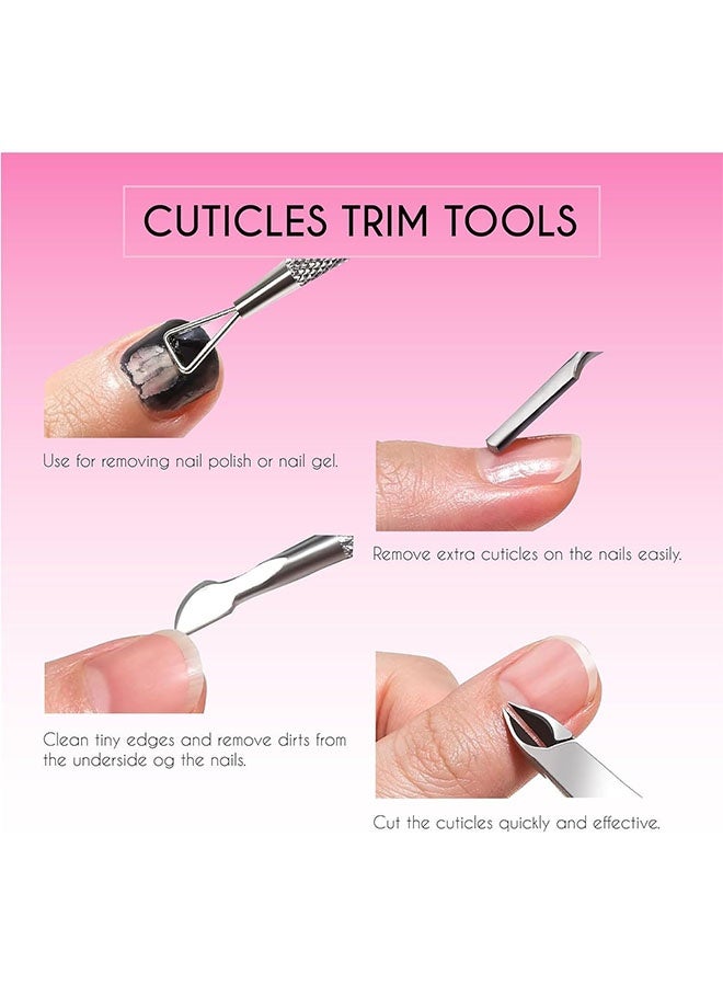 12Pcs Pedicure Kit, Manicure Care Set for Hand and Foot with Nail Files 100/180, Nail Buffer Block, Cuticle Nippers, Cuticle Pusher, Cuticle Trimmer, Nail Lifter for Ingrown Toenails, for Home - Image 4