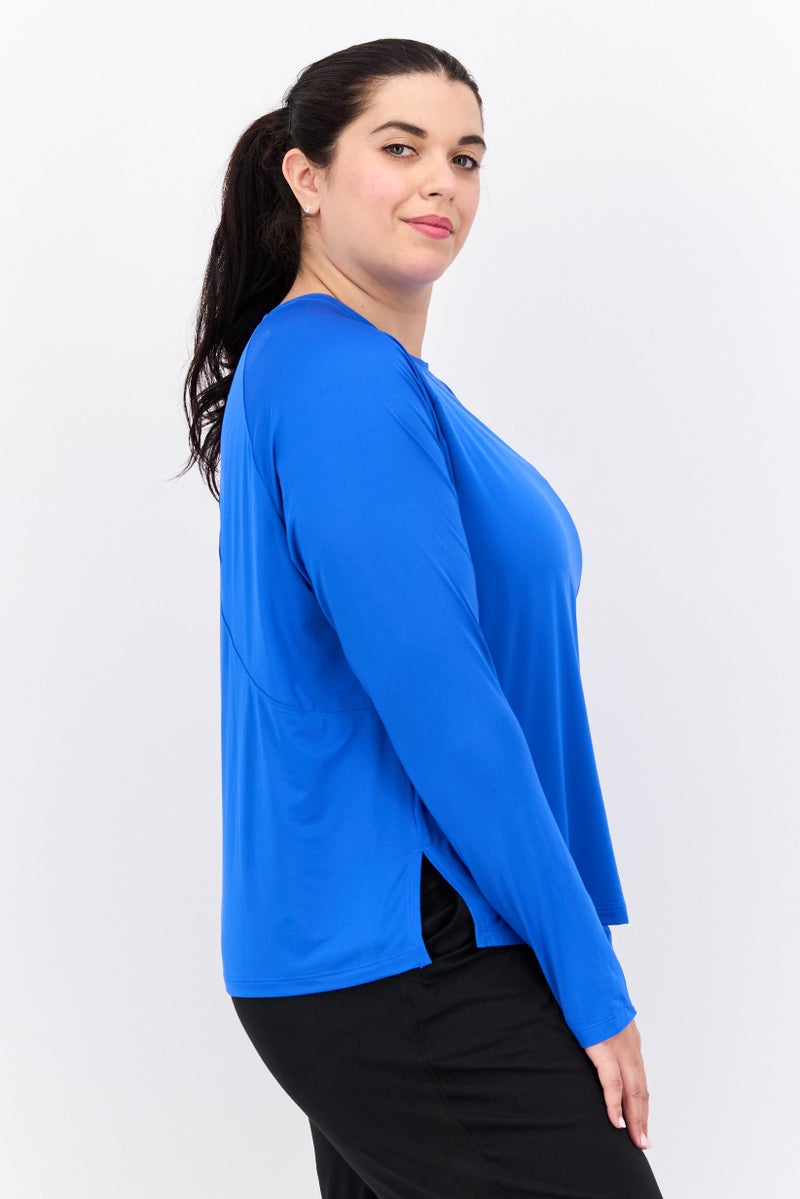 Brooks بلوزة رياضية نسائية بأكمام طويلة مناسبة للجري، زرقاء - Image 3