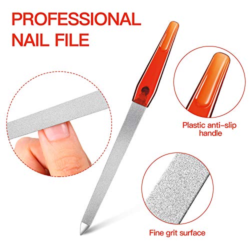 Mudder 12 Pcs Metal Nail File 67 Inch Stainless Steel Nail File Double Sides with Anti Slip Handle Fingernails Toenails Manicure Tool for Woman and MenBrown - Image 5