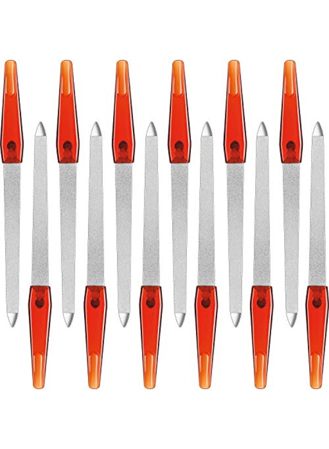 Mudder 12 Pcs Metal Nail File 67 Inch Stainless Steel Nail File Double Sides with Anti Slip Handle Fingernails Toenails Manicure Tool for Woman and MenBrown - Image 1