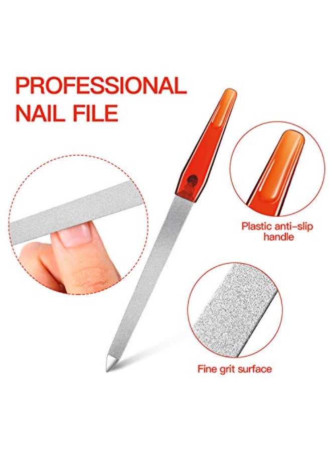 Mudder 12 Pcs Metal Nail File 67 Inch Stainless Steel Nail File Double Sides with Anti Slip Handle Fingernails Toenails Manicure Tool for Woman and MenBrown - Image 4