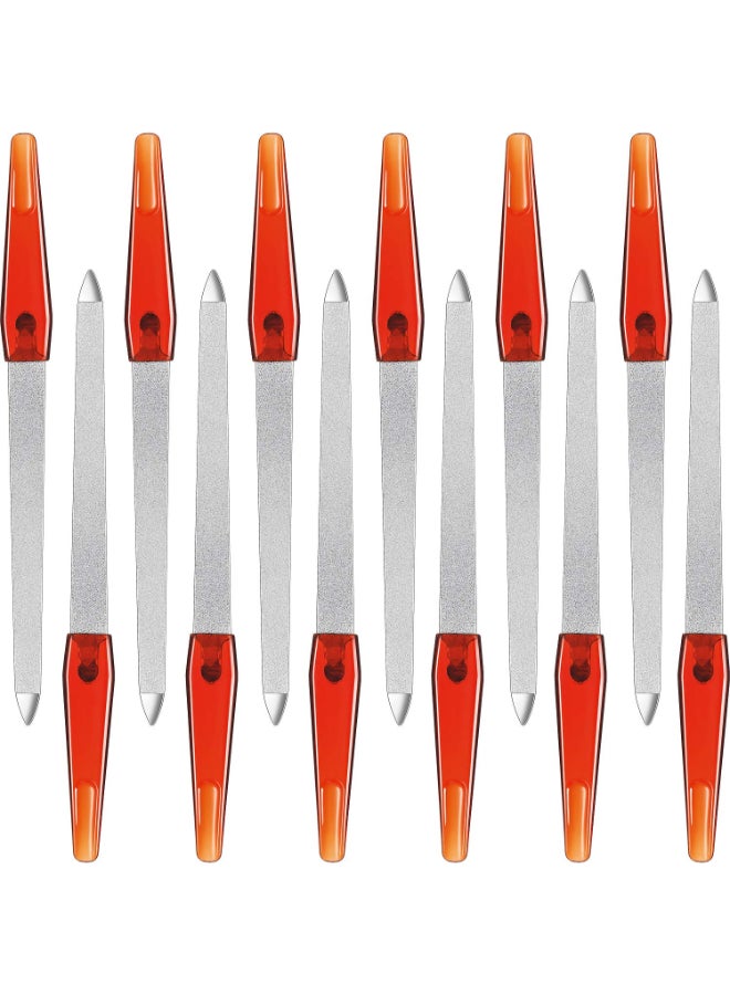 Mudder 12 Pcs Metal Nail File 67 Inch Stainless Steel Nail File Double Sides with Anti Slip Handle Fingernails Toenails Manicure Tool for Woman and MenBrown - Image 3
