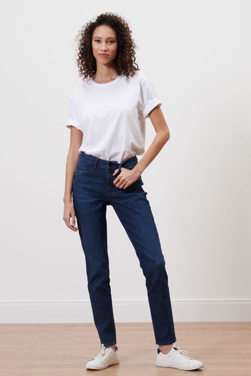 Tchibo Women Slim Fit Washed Denim Jeans, Blue - Image 1