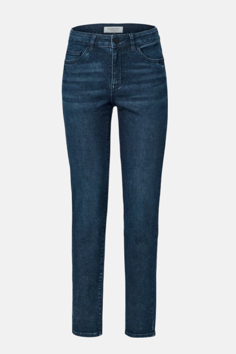 Tchibo Women Slim Fit Washed Denim Jeans, Blue - Image 2