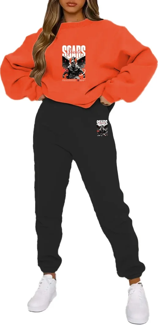 DogFish Tracksuit Set Spider Printed Plus Size Bottom Top Set