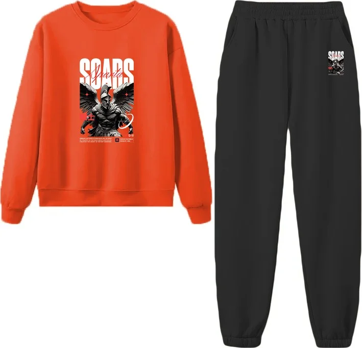 DogFish Tracksuit Set Spider Printed Plus Size Bottom Top Set