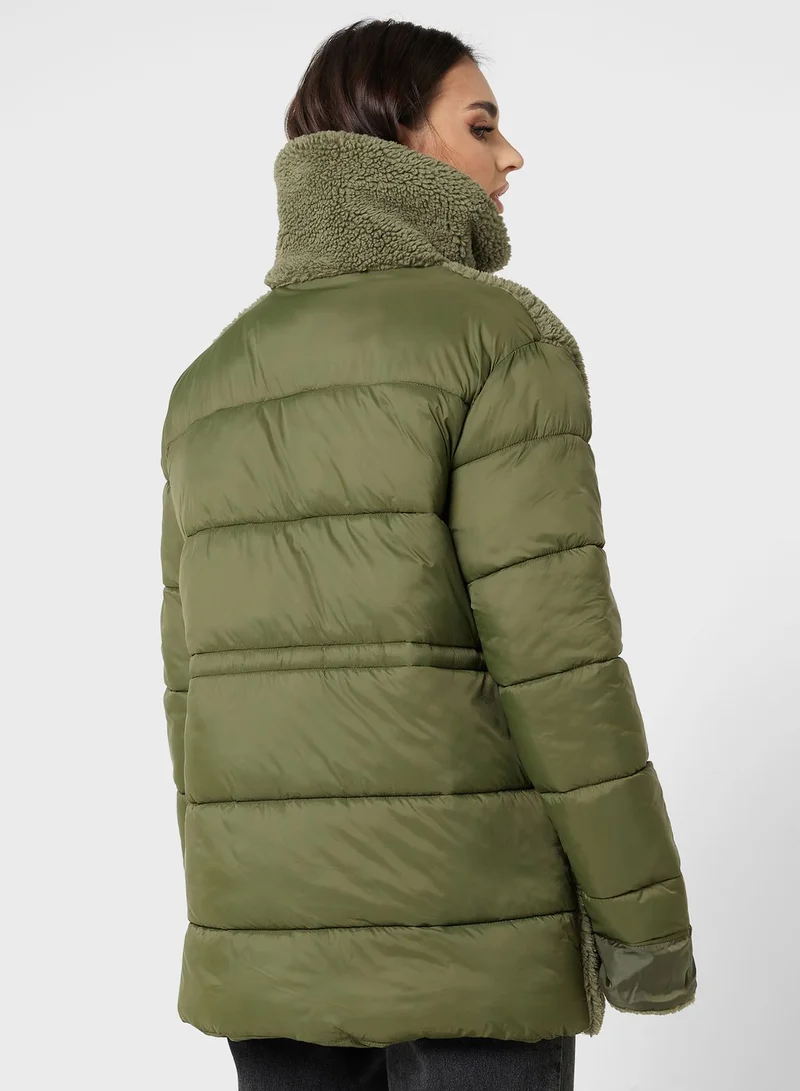 ONLY Pocket Detail Puffer Jacket