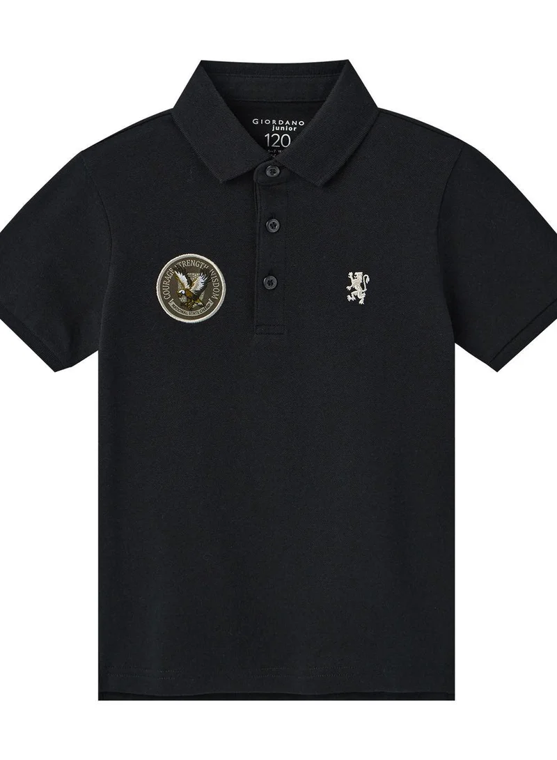 GIORDANO Kids' Lion Crest Polo: Slim Fit, Classic Style, Bold Detailing
