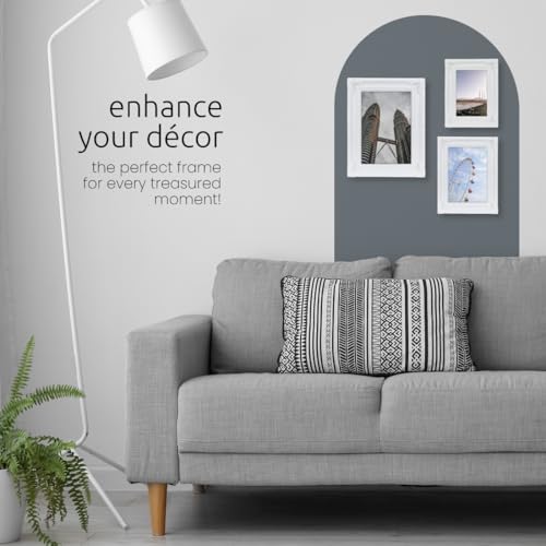 Kiera Grace Georgia Picture Frame, Holds a 5" x 7" Photo, 7" x 9" Large Plastic Picture Frame for Wall Hanging and Photo Display, White - Image 3