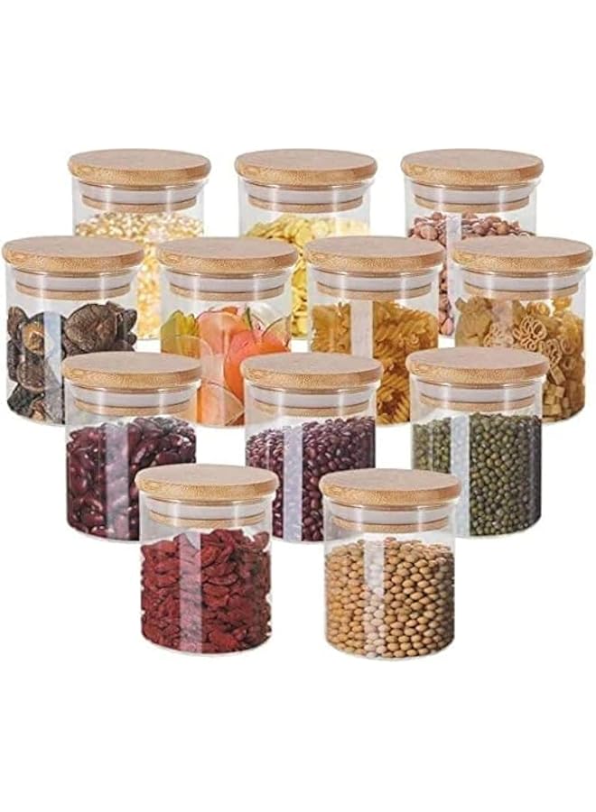 The Bros ATK_Glass Candle Jars with Bamboo Lids for Making Candles, 200 ML Empty Candle Tins with Wooden Lids, Bulk Clean Candle Containers - Dishwasher Safe, Set of 12 (200 ML) - Image 1