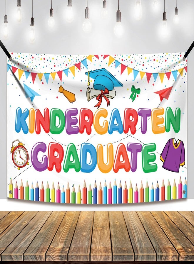 KatchOn, Kindergarten Graduation Backdrop - 72x44 Inch | Grad Backdrop | Kindergarten Graduation Decorations 2026 for Class of 2026 | Kindergarten Banner | preschool graduation decorations - Image 1