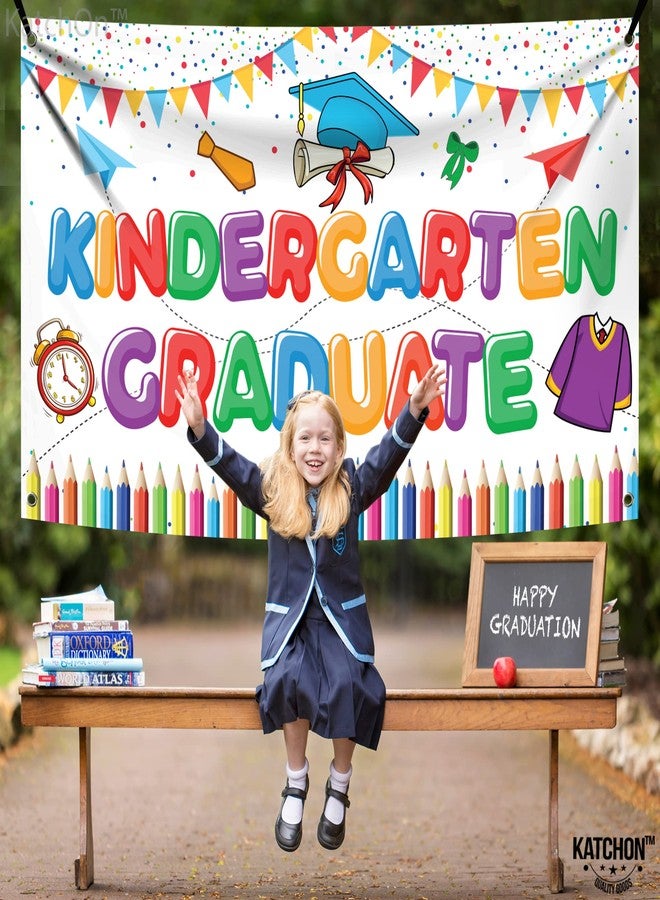 KatchOn, Kindergarten Graduation Backdrop - 72x44 Inch | Grad Backdrop | Kindergarten Graduation Decorations 2026 for Class of 2026 | Kindergarten Banner | preschool graduation decorations - Image 2