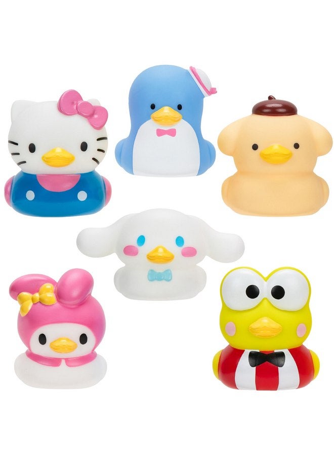 Jazwares Hello Kitty and Friends Duckz 6-Pack - Rubber Duck Toys - Officially Licensed Sanrio - Hello Kitty, Keroppi, Pompompurin, My Melody, Cinnamoroll, Tuxedosam - Christmas Stocking Stuffer Gift for Kids - Image 1