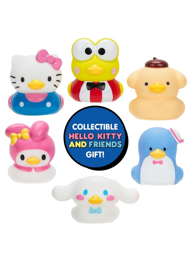 Jazwares Hello Kitty and Friends Duckz 6-Pack - Rubber Duck Toys - Officially Licensed Sanrio - Hello Kitty, Keroppi, Pompompurin, My Melody, Cinnamoroll, Tuxedosam - Christmas Stocking Stuffer Gift for Kids - Image 3