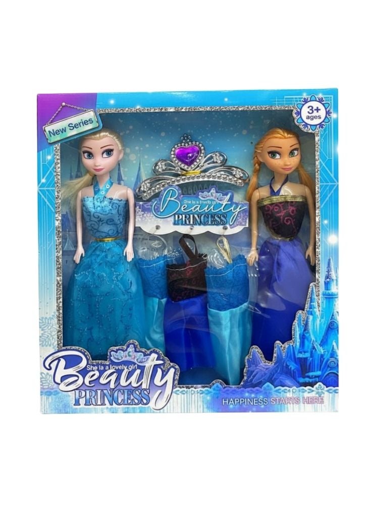 Premium Blue & Purple Princess Doll Set for Girls – Beauty Princess Fashion Dolls with Elegant Dresses for Kids Play - Image 1