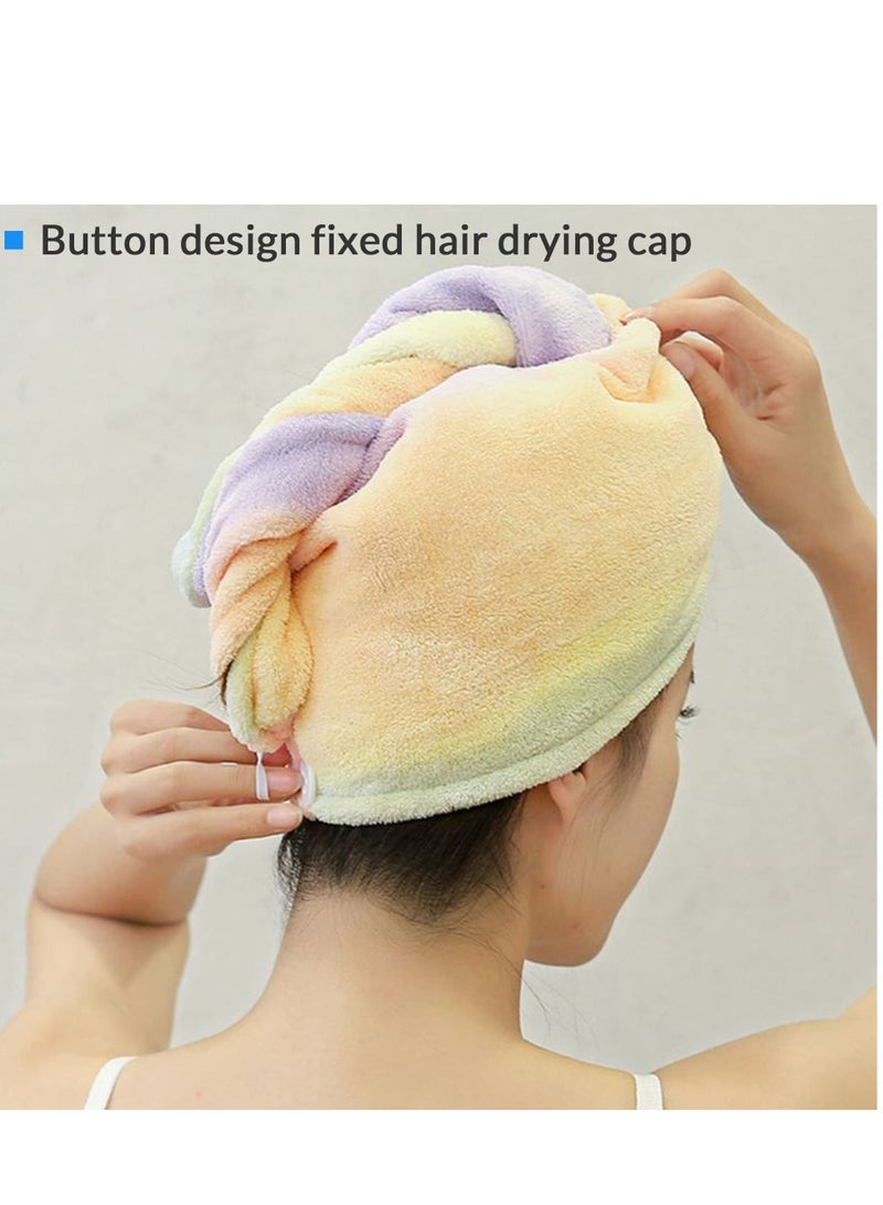 SYOSI 4 Pcs Bath Wrap Towel and Hair Drying Towel Kit, Adjustable Elastic Ultra Absorbent Towel Wrap with Snap Closure Microfiber Soft Coral Fleece Quick Dry Hair Towel Wrap for Women Girl  - Image 5