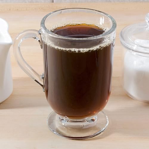 WRINGO 300 ML Coffee Mugs Footed with Handle and Colored Glass Straws Tea Cup Drinkware for Beer,Juice,Beverages,Glass Cappuccino Mugs, Clear Glass Latte Cups (Cappuccino Coffee Mug 300 ML, 6) - Image 5