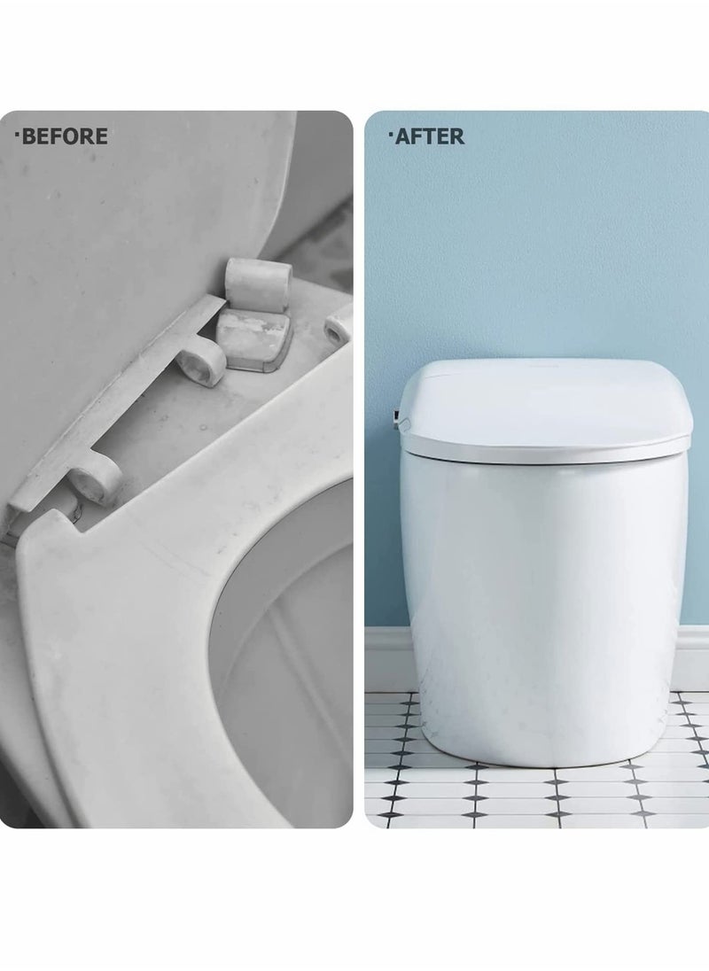 Toilet Seat Hinges Top Fixings,2 Pcs Quick Release Toilet Seat Fixings Universal Toilet Seat Hinge Fittings for WC Toilet Blind Holes - Image 1