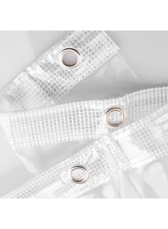 IDesign ستارة دش طويلة من الفينيل بوزن ثقيل من iDesign - 72" × 84"، شفافة - Image 4