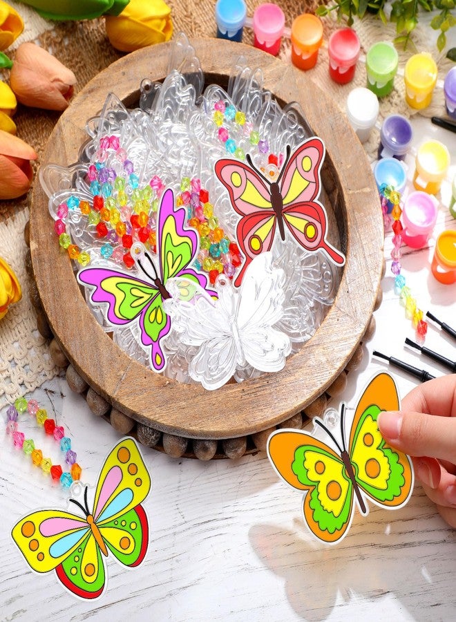 WinnerWhy 30 Sets Suncatchers Window Art Kits, DIY Sun Catchers Bulk Crafts Paint Your Own Window Ornaments for Boys Girls Classroom Home Party Birthday Activity Decor (Butterfly Style) - Image 2