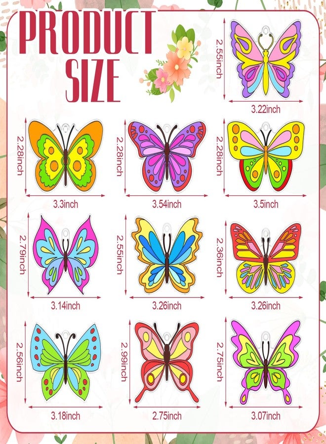 WinnerWhy 30 Sets Suncatchers Window Art Kits, DIY Sun Catchers Bulk Crafts Paint Your Own Window Ornaments for Boys Girls Classroom Home Party Birthday Activity Decor (Butterfly Style) - Image 3