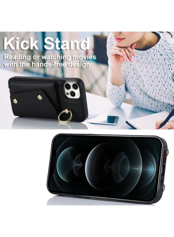 زبون جراب لهاتف iPhone 11 Pro Max مزود بسحاب وحقيبة بطاقات وحبل مزدوج - Image 3